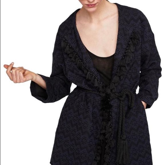 ZARA Jacquard Tassel Jacket - Picture 1 of 5